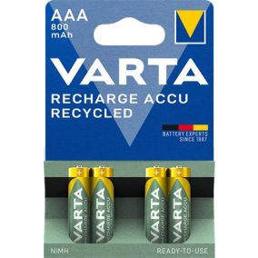   Tölthető elem, AAA mikro, újrahasznosított, 4x800 mAh, VARTA