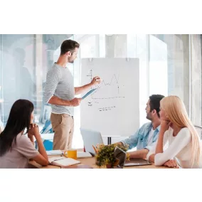   Flipchart üvegtábla, mobil, 75,5 × 106,5 cm, VICTORIA VISUAL