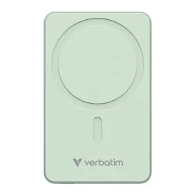   Power bank, mágneses (vezeték nélküli), 10.000mAh, VERBATIM "Charge n Go Essentials", zöld