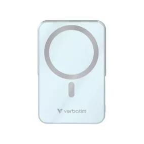   Power bank, mágneses (vezeték nélküli), 10.000mAh, VERBATIM "Charge n Go", kék