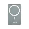 Power bank, mágneses (vezeték nélküli), 10.000mAh, VERBATIM "Charge n Go", szürke
