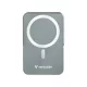 Power bank, mágneses (vezeték nélküli), 10.000mAh, VERBATIM "Charge n Go", szürke