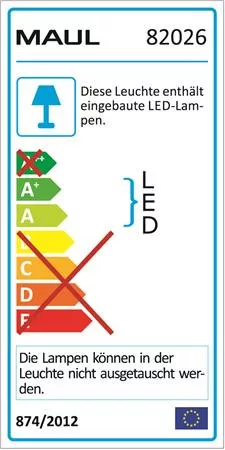 Asztali lámpa, LED, szabályozható, felfogatható, MAUL "Pirro", fekete