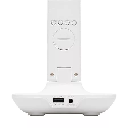 Asztali lámpa, LED, szabályozható, Qi töltővel, USB, HOME, fehér