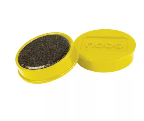 Mágneskorong, erős, 38 mm, 10 db, NOBO, sárga