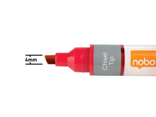 Táblamarker, vágott hegyű, 4 mm, NOBO, piros