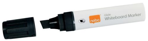 Táblamarker, jumbo méret, vágott hegyű, 10 mm, NOBO "Glide", fekete