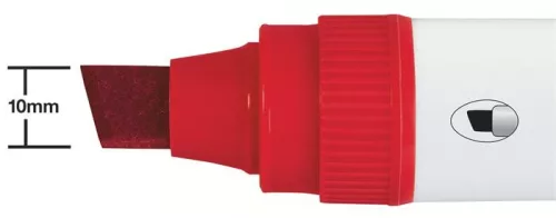 Táblamarker, vágott hegyű, 10 mm, NOBO "Glide", piros