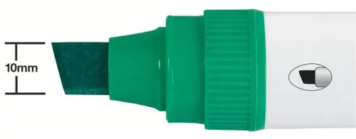 Táblamarker, vágott hegyű, 10 mm, NOBO "Glide", zöld