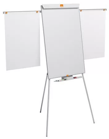 Flipchart tábla, mágneses felület, 2 db segédkarral, NOBO "Essentials", fehér