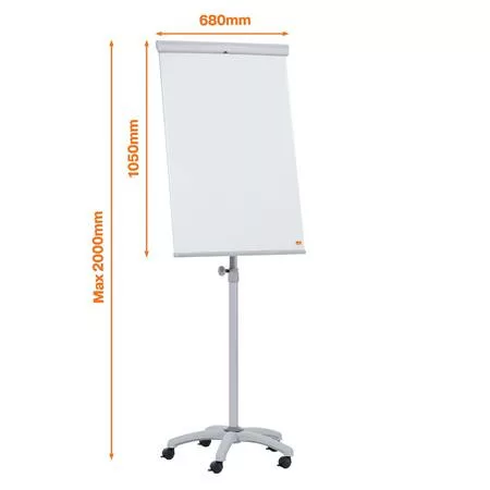 Flipchart tábla, mobil, mágneses felület, 68x100,5 cm, NOBO "Essentials", fehér