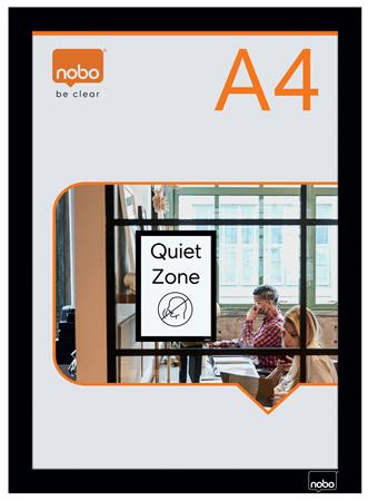 Posztertábla, fali, A4 méret, műanyag keret, 2 db, NOBO, fekete