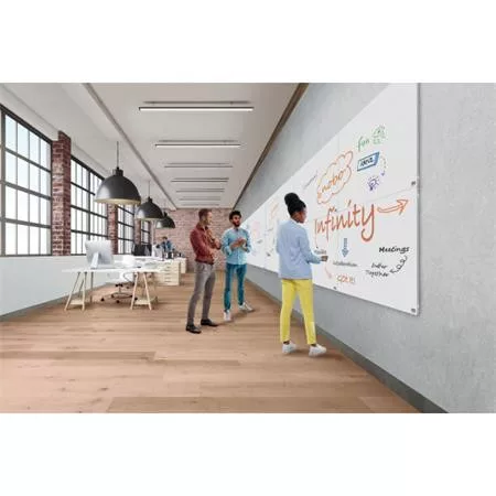 Fehértábla, mágneses, 90x60 cm, keret nélkül, NOBO "Infinity"