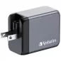  Hálózati töltő, 2xUSB-C PD (65W), USB-A QC 3.0, EU/UK/US, GaN, VERBATIM