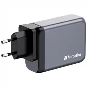   Hálózati töltő, 2xUSB-C PD (100W), USB-C PD (65W), USB-A QC 3.0, EU/UK/US, GaN, VERBATIM