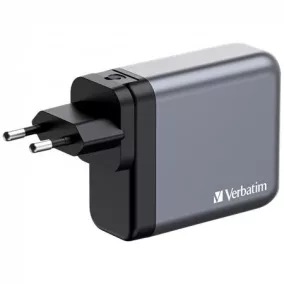   Hálózati töltő, 2xUSB-C PD (140W), USB-C PD (20W), USB-A QC 3.0, EU/UK/US, GaN, VERBATIM