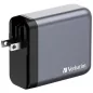   Hálózati töltő, 2xUSB-C PD (140W), USB-C PD (20W), USB-A QC 3.0, EU/UK/US, GaN, VERBATIM