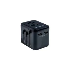   Utazóadapter, univerzális, 2xUSB, VERBATIM "UTA-01"