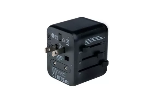 Utazóadapter, univerzális, 2xUSB, VERBATIM "UTA-01"