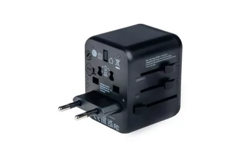 Utazóadapter, univerzális, 2xUSB, VERBATIM "UTA-01"