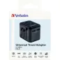   Utazóadapter, univerzális, 2xUSB, VERBATIM "UTA-01"