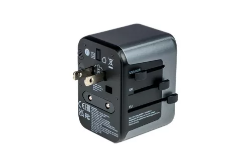 Utazóadapter, univerzális, USB-A(QC 3.0)/USB-C(PD30W)2xUSB, VERBATIM "UTA-03"