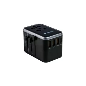   Utazóadapter, univerzális, USB-A(QC 3.0)/USB-C(PD61W)2xUSB, VERBATIM "UTA-04"