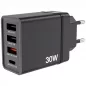   Hálózati töltő, 1xUSB-C PD (20W), USB-A QC 3.0, 2xUSB-A (10W), VERBATIM, fekete