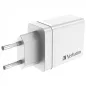   Hálózati töltő, 1xUSB-C PD (20W), USB-A QC 3.0, 2xUSB-A (10W), VERBATIM, fehér