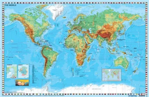 Könyökalátét, kétoldalas, STIEFEL "Föld országai/ Föld domborzata"