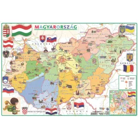   Könyökalátét, kétoldalas, A3, STIEFEL "Gyerek Mo. közigazgatása /Mo. domborzata"