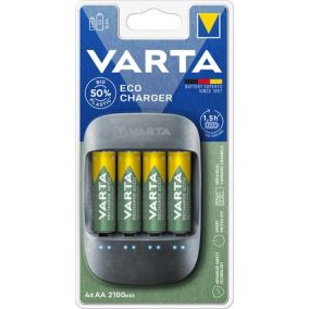   Elemtöltő, AA ceruza/AAA mikro, 4x2100 mAh, VARTA"ECO"