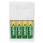 Elemtöltő, AA/AAA, 4x2100 mAh AA, VARTA "Plug"