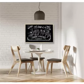   Krétás tábla, fekete felület, nem mágneses, 60x90 cm, fakeret, VICTORIA VISUAL