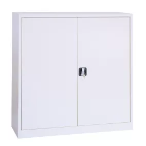   Szárnyasajtós fém irattároló szekrény, 2 polccal, 1300mmx800mmx380mm, Szürke/szürke