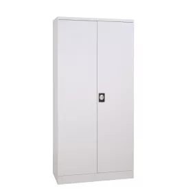   Szárnyasajtós fém irattároló szekrény, 4 polccal, lapraszerelt, 1950mmx1200mmx420mm, Szürke/szürke