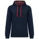 Kariban KA4013 UNISEX KONTRASZTOS MINTÁJÚ KAPUCNIS PULÓVER 2XL
