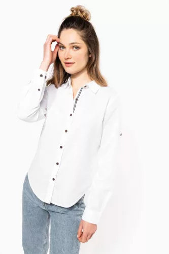 Kariban KA589 NŐI HOSSZÚ UJJÚ LEN ÉS PAMUT ING 2XL