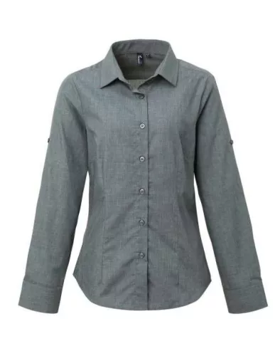 Premier PR317 NŐI MELÍROZOTT POPLIN ING FELGOMBOLHATÓ UJJAL 2XL