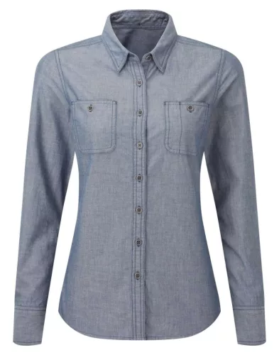 Premier PR347 NŐI ORGANIKUS PAMUT CHAMBRAY FAIRTRADE ING 2XL