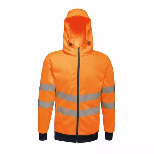 Regatta RETRA471 HI-VIS VÉGIG CIPZÁRAS KAPUCNIS DZSEKI S